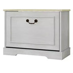 Meuble à chaussures AndMakers blanc antique de 45 cm (17,71 po) de hauteur sur 60 cm (23,62 po) de largeur, avec 1 tiroir basculant et une étagère réglable