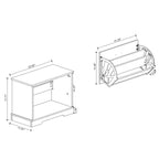 Meuble à chaussures AndMakers blanc antique de 45 cm (17,71 po) de hauteur sur 60 cm (23,62 po) de largeur, avec 1 tiroir basculant et une étagère réglable