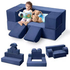 Canapé modulaire pour enfants GustoWave 6 pièces, ensemble de canapé de jeu en mousse avec coussins détachables, canapé souple convertible pour tout-petits et enfants