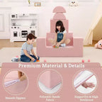 Canapé modulaire pour enfants GustoWave 6 pièces, ensemble de canapé de jeu en mousse avec coussins détachables, canapé souple convertible pour tout-petits et enfants