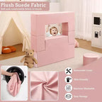 Canapé modulaire pour enfants GustoWave 6 pièces, ensemble de canapé de jeu en mousse avec coussins détachables, canapé souple convertible pour tout-petits et enfants