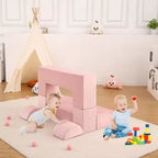 Canapé modulaire pour enfants GustoWave 6 pièces, ensemble de canapé de jeu en mousse avec coussins détachables, canapé souple convertible pour tout-petits et enfants