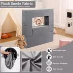 Canapé modulaire pour enfants GustoWave 6 pièces, ensemble de canapé de jeu en mousse avec coussins détachables, canapé souple convertible pour tout-petits et enfants