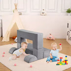 Canapé modulaire pour enfants GustoWave 6 pièces, ensemble de canapé de jeu en mousse avec coussins détachables, canapé souple convertible pour tout-petits et enfants