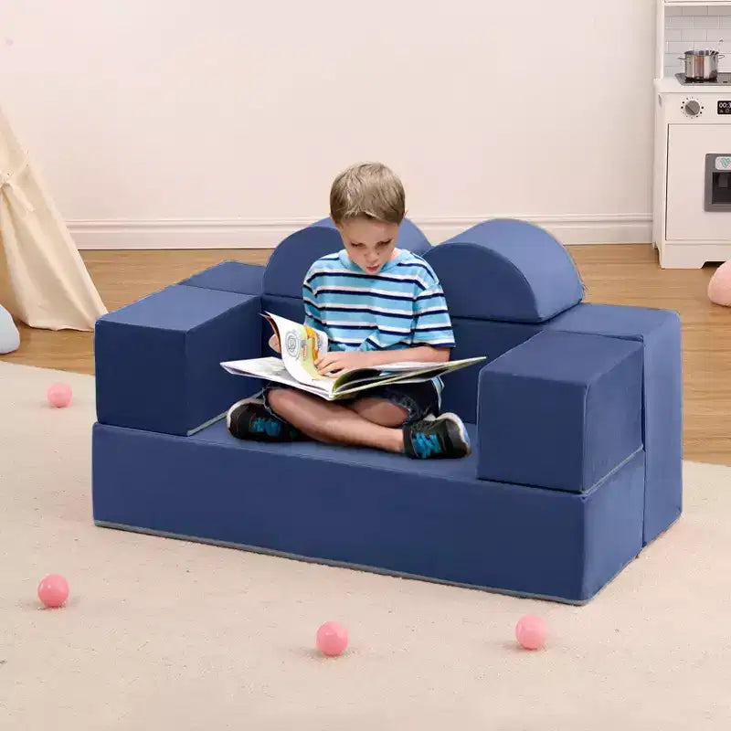 Canapé modulaire pour enfants GustoWave 6 pièces, ensemble de canapé de jeu en mousse avec coussins détachables, canapé souple convertible pour tout-petits et enfants