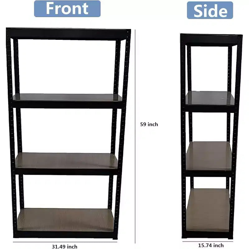 Acekool Étagère de garage en métal réglable à 4 niveaux, étagère de rangement sans vis, étagères robustes en acier pour cuisine, garage ou atelier