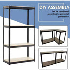 Acekool Étagère de garage en métal réglable à 4 niveaux, étagère de rangement sans vis, étagères robustes en acier pour cuisine, garage ou atelier