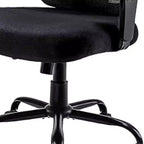 Chaise de bureau de direction HomeRoots noire en tissu mesh et acier, réglable, pivotante et à roulettes