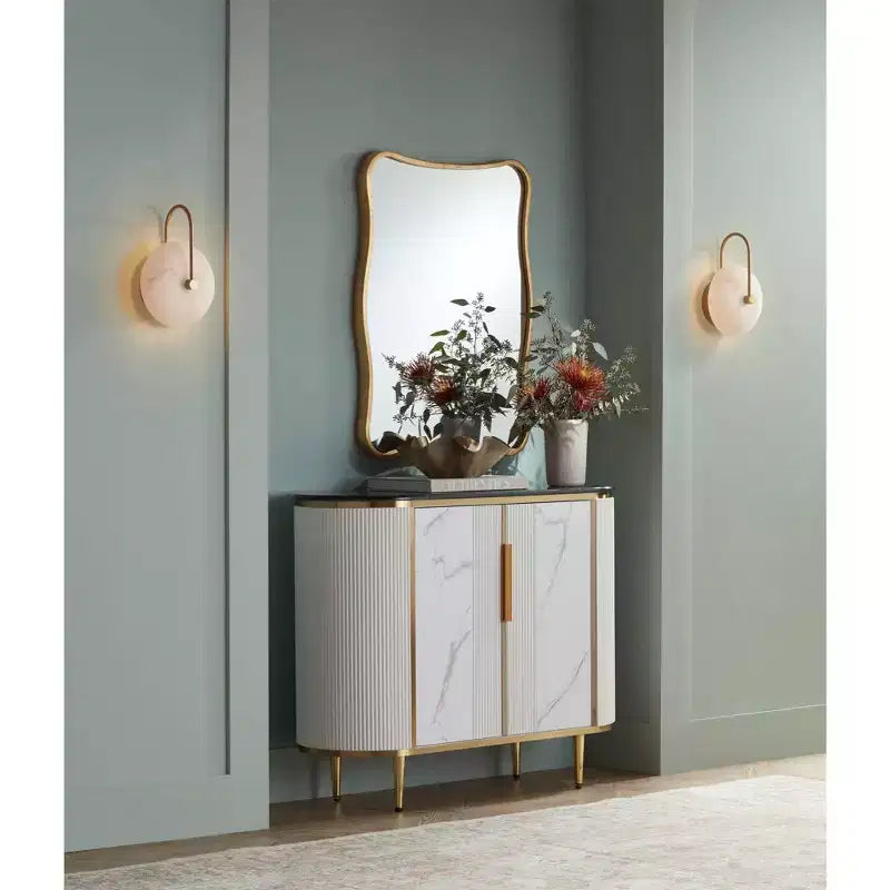 Miroir mural galbé Uttermost Pavia or métal 24 x 32