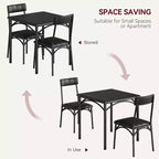 Ensemble de salle à manger carré rustique moderne, table 74,2 cm L x 76,5 cm H, chaises 85,6 cm x 46,7 cm x 43,2 cm, 2 personnes, métal et MDF, montage facile, peu encombrant