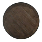 Table à manger ronde Okak de style transitionnel pour petits espaces, table hauteur comptoir avec 2 étagères de rangement pour salon, bureau, cuisine