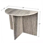 Table d'appoint demi-lune minimaliste Art déco en marbre naturel faite à la main JONATHAN Y Patrice 20
