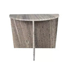 Table d'appoint demi-lune minimaliste Art déco en marbre naturel faite à la main JONATHAN Y Patrice 20