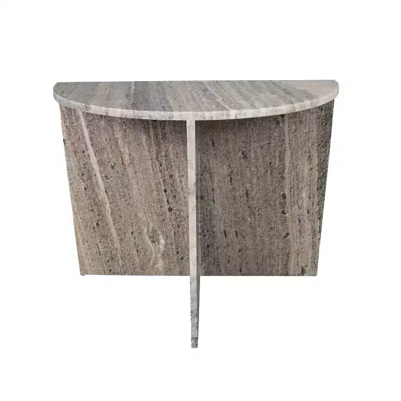 Table d'appoint demi-lune minimaliste Art déco en marbre naturel faite à la main JONATHAN Y Patrice 20