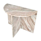 Table d'appoint demi-lune minimaliste Art déco en marbre naturel faite à la main JONATHAN Y Patrice 20