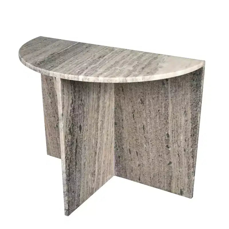 Table d'appoint demi-lune minimaliste Art déco en marbre naturel faite à la main JONATHAN Y Patrice 20