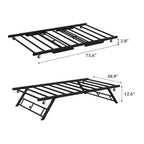 Cadre de lit gigogne double - Plateforme métallique relevable avec roulettes verrouillables, conception pliable pour chambres d'amis et soirées pyjama