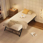 Cadre de lit gigogne double - Plateforme métallique relevable avec roulettes verrouillables, conception pliable pour chambres d'amis et soirées pyjama