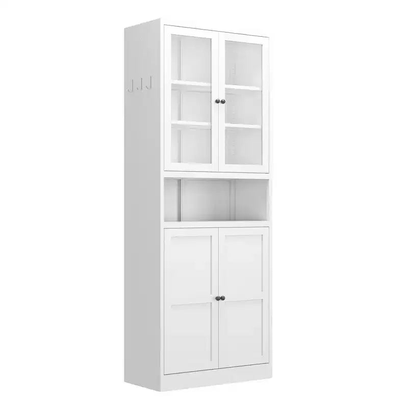 Armoire de cuisine autoportante Okak 61, rangement réglable avec 4 étagères, placard en métal robuste pour salle à manger/salon