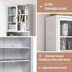 Armoire de cuisine autoportante Okak 61, rangement réglable avec 4 étagères, placard en métal robuste pour salle à manger/salon