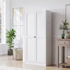 Armoire de cuisine autoportante Okak 61, rangement réglable avec 4 étagères, placard en métal robuste pour salle à manger/salon