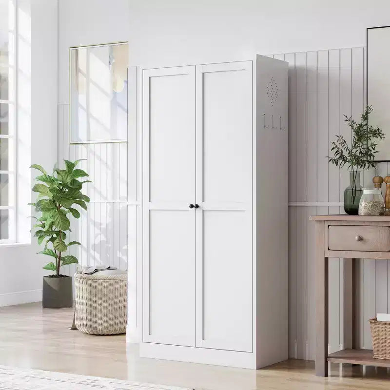 Armoire de cuisine autoportante Okak 61, rangement réglable avec 4 étagères, placard en métal robuste pour salle à manger/salon