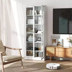 Armoire de cuisine autoportante Okak 61, rangement réglable avec 4 étagères, placard en métal robuste pour salle à manger/salon