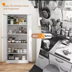 Armoire de cuisine autoportante Okak 61, rangement réglable avec 4 étagères, placard en métal robuste pour salle à manger/salon