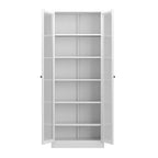 Armoire de cuisine autoportante Okak 61, rangement réglable avec 4 étagères, placard en métal robuste pour salle à manger/salon