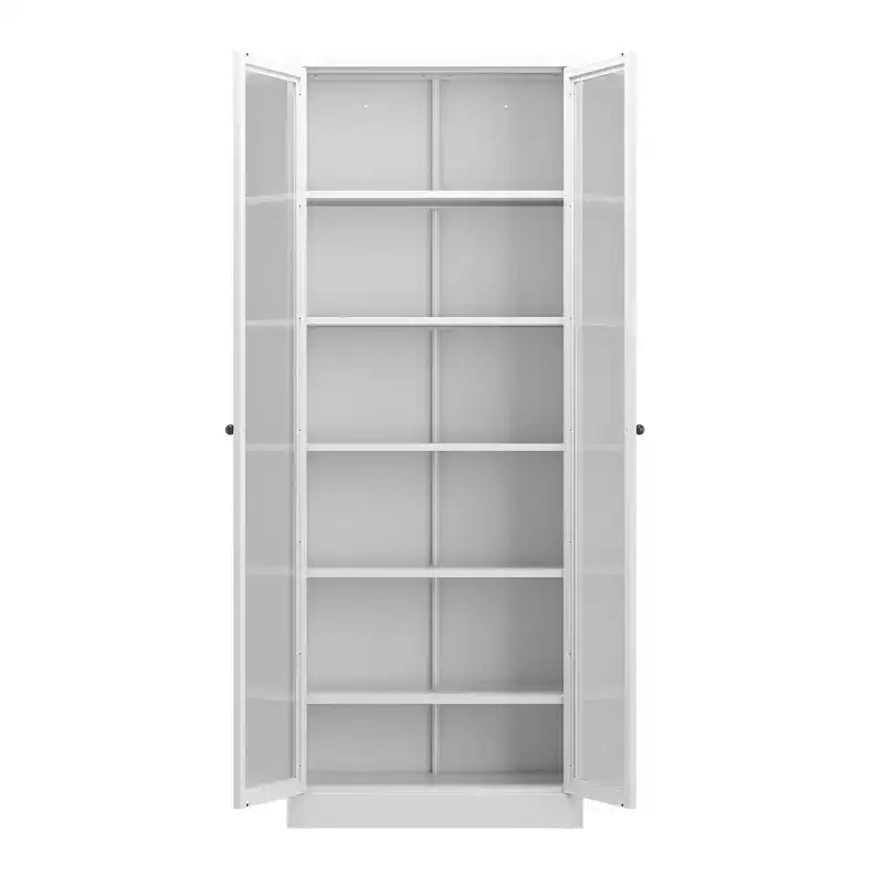 Armoire de cuisine autoportante Okak 61, rangement réglable avec 4 étagères, placard en métal robuste pour salle à manger/salon