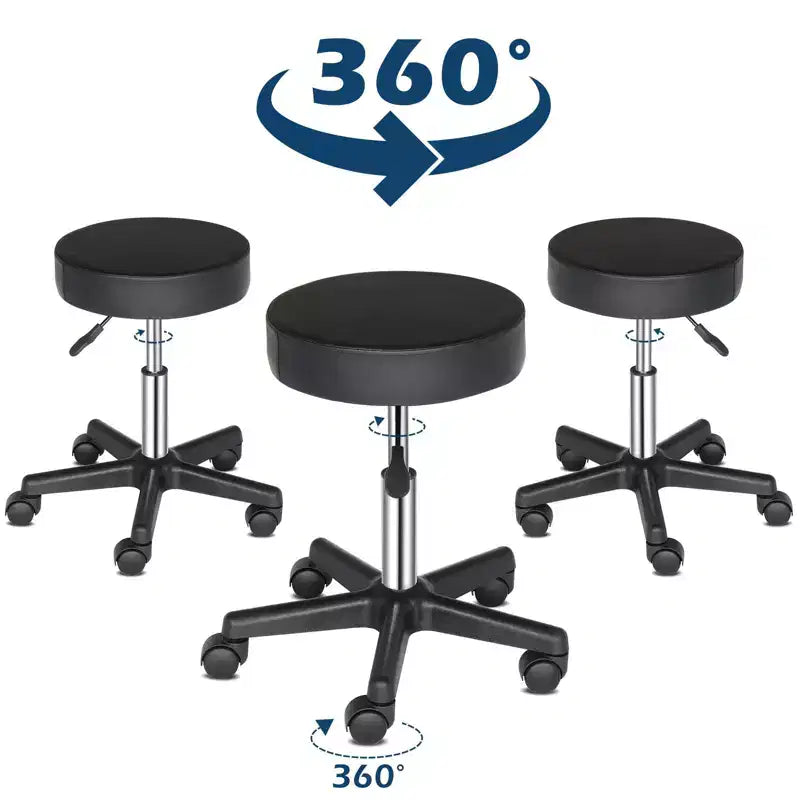Tabouret de salon hydraulique roulant, réglable en hauteur, pivotant, pour spa, magasin, massage, médical, travail ou bureau