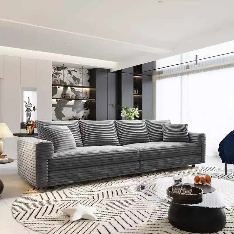 MAYEERTY Canapé moderne confortable rembourré Cloud avec assise profonde et coussins moelleux pour salon, chambre, bureau, gris