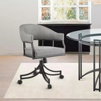 Armen Living, Chaise de salle à manger pivotante Tibet avec fer noir mat