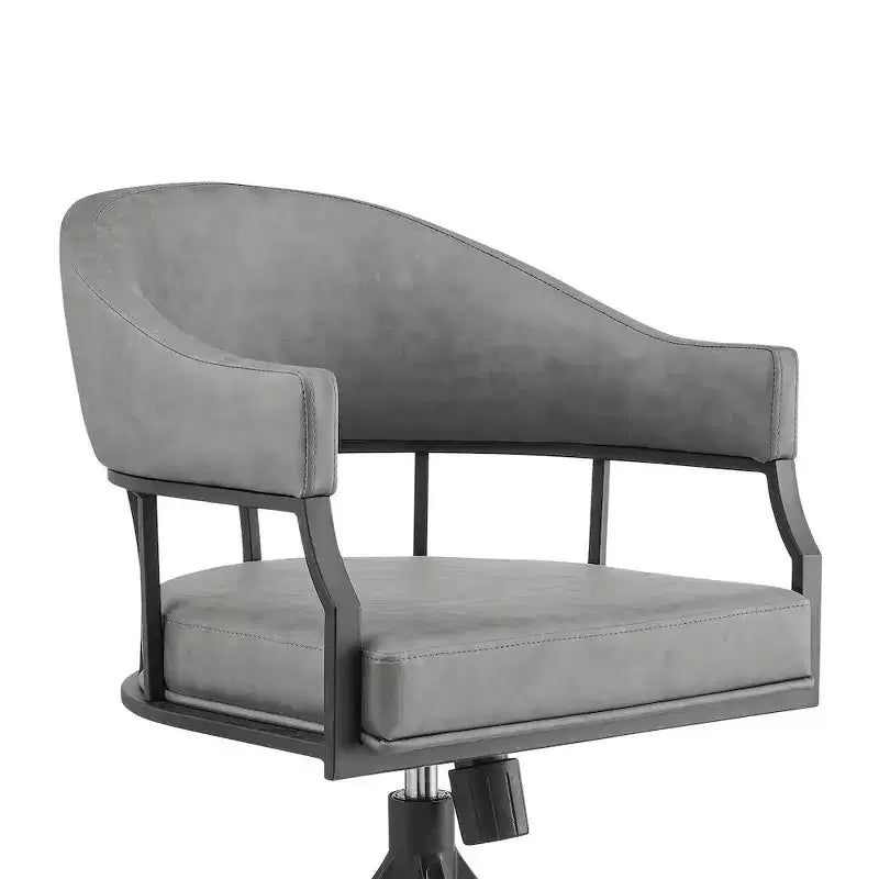 Armen Living, Chaise de salle à manger pivotante Tibet avec fer noir mat