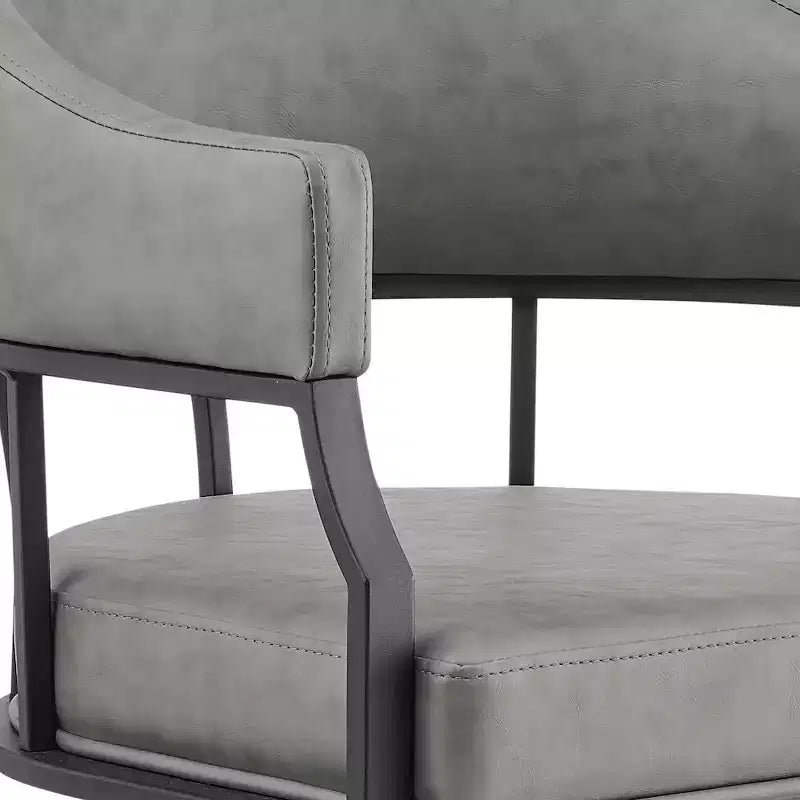 Armen Living, Chaise de salle à manger pivotante Tibet avec fer noir mat