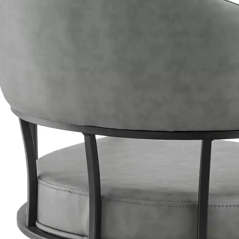Armen Living, Chaise de salle à manger pivotante Tibet avec fer noir mat
