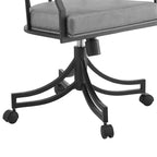 Armen Living, Chaise de salle à manger pivotante Tibet avec fer noir mat
