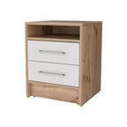MAYEERTY Table de chevet avec 2 tiroirs et étagère dissimulée, table de nuit vintage pour chambre à coucher ou salon