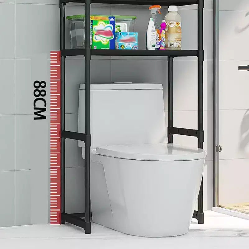 Étagère de salle de bain haute à 3 niveaux, rangement de salle de bain sur pied au-dessus des toilettes avec cadre en fer, organisateur peu encombrant pour serviettes et fournitures