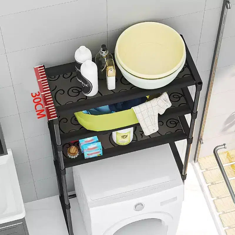 Étagère de salle de bain haute à 3 niveaux, rangement de salle de bain sur pied au-dessus des toilettes avec cadre en fer, organisateur peu encombrant pour serviettes et fournitures