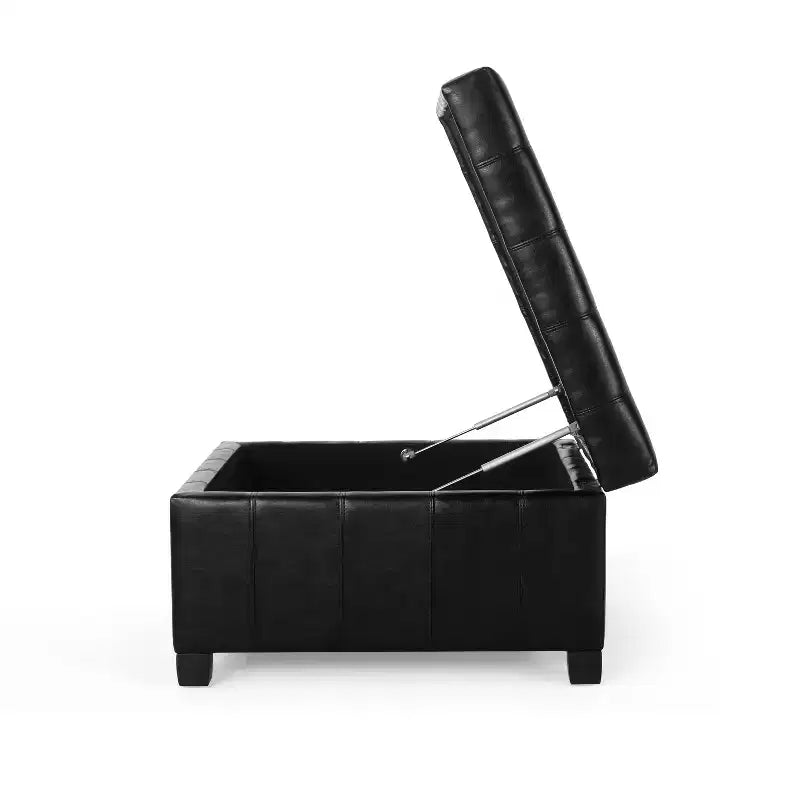 GDFStudio Rigby Pouf de rangement capitonné en similicuir de style contemporain