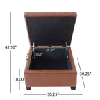 GDFStudio Rigby Pouf de rangement capitonné en similicuir de style contemporain