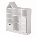 Organisateur de rangement pour enfants, organisateur de jouets et de livres avec 8 compartiments et tiroirs coulissants - Idéal pour les salles de jeux et les chambres à coucher