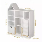 Organisateur de rangement pour enfants, organisateur de jouets et de livres avec 8 compartiments et tiroirs coulissants - Idéal pour les salles de jeux et les chambres à coucher