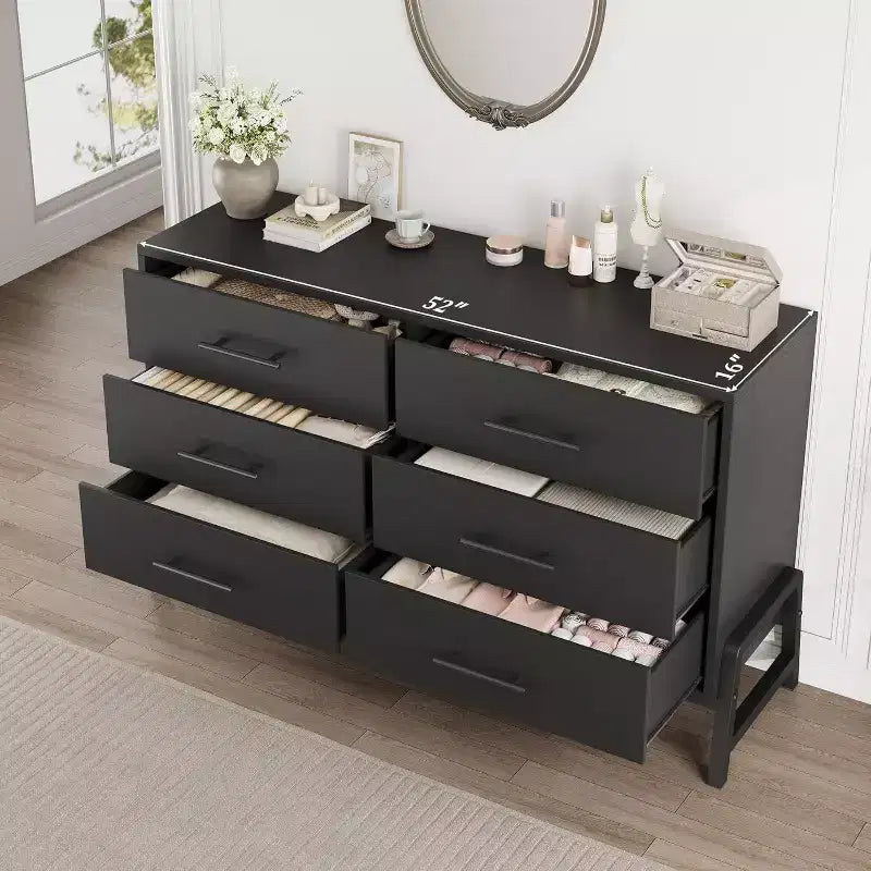 Commode autonome en bois de 132 cm avec tiroir large et placard de rangement, commode de rangement verticale pour salon, chambre à coucher, entrée