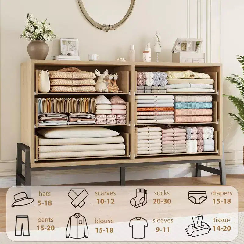 Commode autonome en bois de 132 cm avec tiroir large et placard de rangement, commode de rangement verticale pour salon, chambre à coucher, entrée