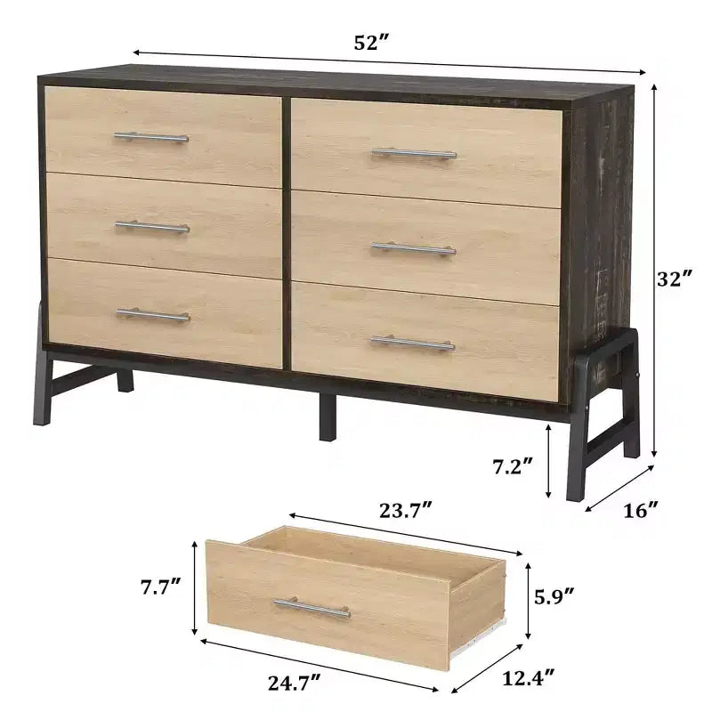 Commode autonome en bois de 132 cm avec tiroir large et placard de rangement, commode de rangement verticale pour salon, chambre à coucher, entrée