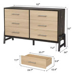 Commode autonome en bois de 132 cm avec tiroir large et placard de rangement, commode de rangement verticale pour salon, chambre à coucher, entrée