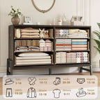 Commode autonome en bois de 132 cm avec tiroir large et placard de rangement, commode de rangement verticale pour salon, chambre à coucher, entrée