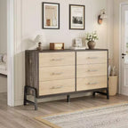 Commode autonome en bois de 132 cm avec tiroir large et placard de rangement, commode de rangement verticale pour salon, chambre à coucher, entrée